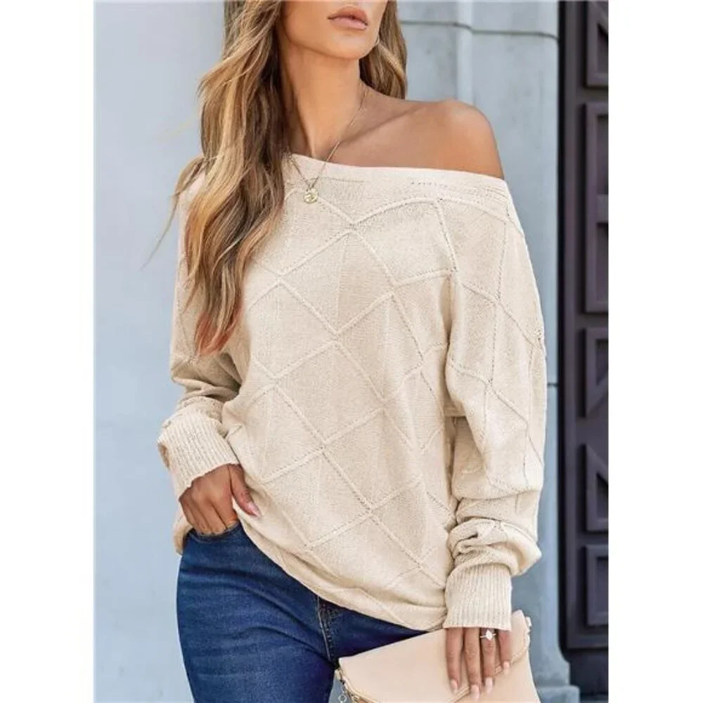 Casual Crewneck Sweaters for Women Fall Winter Lightweight Long